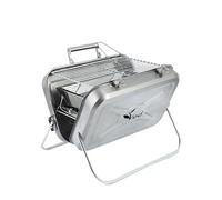 Grille de pique-nique et de camping pliante portable Ved en acier inoxydable - Fumoir à charbon pour terrasse, patio, jardin, camping, randonnée et voyages à la plage.