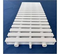 Grille de Piscine en ABS Blanc Robuste, Grille de Drainage Antidérapante pour Trop-Plein et Gouttière, Couvercle de Canal de Drainage Résistant aux UV, Système Emboîtable Modulaire(30cm/11.8in(10m))