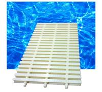 Grille de Piscine, Grille de trop-Plein en ABS - Filtre de Protection de Drain Robuste et assemblé pour piscines Hors Sol, allées et balcons - Couvercle de Sortie Couleur Ivoire 25 x 100 cm