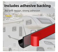 Grille de pluie en caoutchouc de Silicone pour camping-car, 1/5/6M, conception en forme de J, inverseur de pluie de toit, support auto-adhésif, Rail d'égouttement résistant aux UV, camping-cars White-