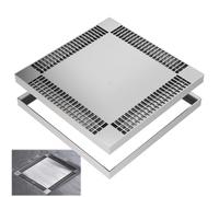 Grille de pluie et couvercle de puits en acier inoxydable, couvercle de pompe de collecte intégré pour allée et jardin, solution d'évacuation extérieure (50 x 50 x 5 cm)