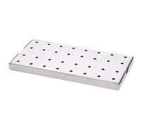 Grille de Préparation en Acier Inoxydable Perforé Dimensions 30 x 15 cm, Tapis de Bar Métallique Egouttoir Barmat INOX Rectangulaire Bac de Récupération Comptoir Bar et Restaurant