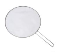 Grille de protection contre l'huile en acier inoxydable avec poignée et filet filtrant, 25 cm, anti-éclaboussures pour poêle, wok, poêle à frire, outil de cuisine pour éviter la graisse