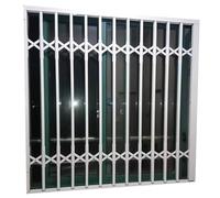 Grille de protection de fenêtre pour sécurité à domicile - Barres anti-effraction pliables pour fenêtres coulissantes horizontales, protection de sécurité enfants, renforcement extérieur (110 x 90 cm)