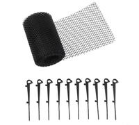 Grille de protection de gouttière en plastique pour éviter l'accumulation de feuilles dans les gouttières et les descentes pluviales avec crochets droits pour une fixation sûre (18 cm x 8 m)