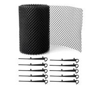 Grille de protection de gouttière en polypropylène renforcé de 600 cm pour attrape-feuilles avec crochets, filet de drainage anti-encrassement pour avant-toit de balcon jusqu'à 14 cm