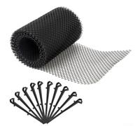 Grille de protection en plastique pour gouttière - 16 cm de large et 300 cm de long - Avec crochets - Pour le débit d'eau et la propreté des toits résidentiels - Noir (B)