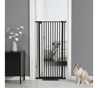 Grille de protection, haute, 150 cm, pour escaliers, pour chiens et chatons, en métal, à fermeture automatique, pour enfants, noire, 150 cm