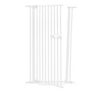 Grille de protection pour animaux de compagnie, extra haute, 150 cm, en métal, fine, pour porte, escalier intérieur, promenade à travers les grilles pour animaux domestiques, blanche