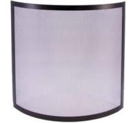 Grille de Protection pour cheminée, Grille Pare-feu courbe en Fer forgé coloris Noir - Hauteur 67 x Longueur 60 cm