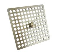 Grille de Protection pour Siphon de Sol, Couvercle de Siphon carré avec poignée, Trous de 5 mm, Filtre à Mailles pour Douche de Salle de Bain, Protection de Siphon Amovible (10,0 cm)