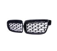 Grille de radiateur avant Pour Série 3 F30 F35 F31 2012-2019 Calandre Avant Chromée En Forme Diamant Style Meteor Rracing Grilles(Noir)
