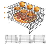 Grille de Refroidissement à 3 Niveaux en Acier Inoxydable Grille Anti-adhésive pour Refroidissement de Biscuits Gâteaux Pain
