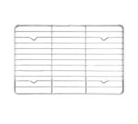 Grille de refroidissement en acier inoxydable, grille de barbecue à double usage et filet de vidange d'huile pour barbecue extérieur et pâtisserie, facile à nettoyer, argenté, 23 x 16,5 cm