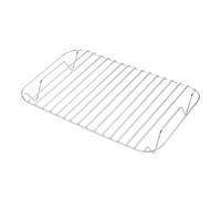 Grille de refroidissement en métal : finition argent poli, forme rectangulaire compacte, support de charge durable | Support de repos culinaire multi-usages, outil de séchage de poêle à ho