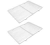 Grille de refroidissement en métal Linkidea, lot de 2, grille de refroidissement rectangulaire en acier inoxydable, grilles métalliques allant au four pour rôtir un plat jetable (Argent, 38,8 x 28 cm)