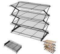 Grille de refroidissement ollapsible à 3/4 niveaux C - Grille de cuisson réglable et empilable, grille de refroidissement pour la cuisine, grille de refroidissement empilable, fournitures de cuisson