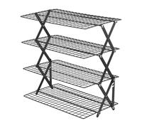 Grille de refroidissement | Plateau de four de refroidissement à 4 niveaux, empilable et pliable, accessoire de cuisine | pour, gâteau, pizza, dessert, rôtissage de légumes B