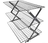 Grille de refroidissement pliable à 234 niveaux pour la cuisson, grille de four empilable pliable pour refroidir les gâteaux, les biscuits, les muffins et le pain (trois couches)