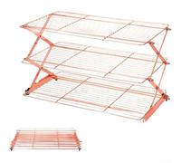 Grille de refroidissement pliable empilable multi-couches pour pain, pâtisserie, muffins, four, plateau prêt à sécher - Doré - 40 x 26 cm - Or rose