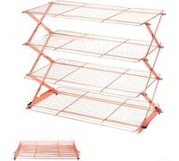 Grille de refroidissement pliable empilable multi-couches pour pain, pâtisserie, muffins, four, plateau prêt à sécher - Doré - 40 x 26 cm