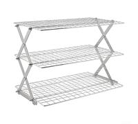 Grille de refroidissement pliable en fer pour cuisine à 2/3/4/5 niveaux - Support de refroidissement pour pain - Fournitures de cuisson - Noir et argenté (argent, 3 étages)