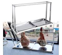 Grille de refroidissement pour affichage de la viande, double plateau en acier inoxydable et crochets, facile à nettoyer et à installer, idéal pour une utilisation au bureau et au sol