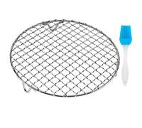 Grille de refroidissement ronde Fivebop en acier inoxydable avec 3 pieds pour barbecue et cuisson la vapeur (28 cm)