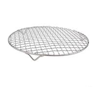 Grille de refroidissement ronde, grille de cuisson en fil d'acier inoxydable 201 pour griller et refroidir, 1 8 mm d'épaisseur, design stable avec trois pieds, parfaite pour barbecue et four (26 cm)