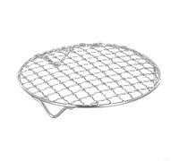 Grille de refroidissement ronde, grille de cuisson en fil d'acier inoxydable 201 pour griller et refroidir, 1 8 mm d'épaisseur, design stable avec trois pieds, parfaite pour barbecue et four (16,5 cm)