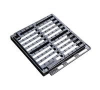 Jardibric - Grille de Drainage Plate avec Cadre en Fonte Ductile Classé C250 (400 x 400 mm) - Articulation antivol par système Elástic1 - Conforme à la Norme Européenne UNE EN-124