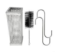 Grille de rôtissoire pour barbecue avec tube en maille d'acier inoxydable pour la cuisson des noix, des grains de café et des fruits secs, compatible avec les tiges de rôtissoire (C)