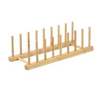 Grille de séchage de vaisselle - Support de séchage de la vaisselle 13,39 × 5,12 × 3,94 pouces pour comptoir de cuisine | Étagère de rangement verticale en bois pour ustensiles, casserole, bol, tasse