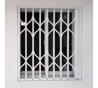 Grille de sécurité pliable blanche en métal pour enfants et animaux domestiques avec verrou anti-effraction - Barrière de fenêtre extra large (W11)