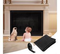 Grille de sécurité pour cheminée avec barrière de sécurité conçue pour empêcher les animaux domestiques et les enfants d'approcher l'intérieur de la cheminée (A)