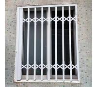 Grille de sécurité pour fenêtre résistante à l'effraction - Verrou de fenêtre pliable réglable - 50120 cm - Blanc - Barrière de fenêtre pour enfants et animaux domestiques - Protection de sécurité