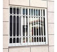 Grille de sécurité réglable blanche pour fenêtre et balustrade, design anti-effraction pour prévention des chutes, barre de sécurité mise à niveau pour porte de mise à niveau (l 65 x H100 cm)