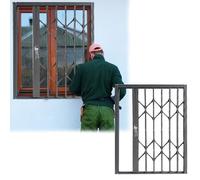 Grille de sécurité réglable pour fenêtre - Protection contre les effractions - 5181 cm - Fenêtre coulissante pliante sécurisée avec verrou - Barrière de sécurité pour fenêtre de grenier - Noir