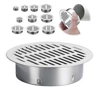 Grille de Siphon de Sol 40-200 mm, crépine Ronde Anti-Obstruction en Acier Inoxydable 304 à enclenchement pour Salle de Bain extérieure, Cuisine, Toilettes, aménagement paysager, Argent (200