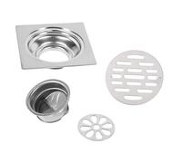 Grille de Siphon de Sol carré, INOX 304 100 x 100 mm | Acier épais, anti-odeur, drain douche, salle de bain, cuisine, garage, couvercle amovible