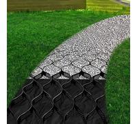 Grille de sol Geocell de 2" d'épaisseur, 3ft/5ft/10ft/15ft/20ft/25ft/25ft/30ft HDPE Grid Support Grid Rampe Anti-Boue Grid pour passerelle/Camping-Car/Mur de soutènement/Jardin(2x8m/6.5x26ft)