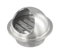 Grille de sortie d'air murale ronde en acier inoxydable avec persiennes intégrées et moustiquaire pour tuyau d'aération de sèche-linge, ventilateur de cuisine et installations de hotte de cuisinière