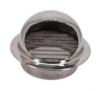 Grille de sortie d'air murale ronde en acier inoxydable avec persiennes intégrées et moustiquaire pour tuyau d'aération de sèche-linge, ventilateur de cuisine et installations de hotte de cuisinière