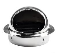 Grille de sortie d'air ronde murale en acier inoxydable avec capot coupe-vent imperméable pour sèche-linge salle de bain et cuisine (160 mm)