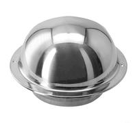 Grille de sortie d'air ronde murale en acier inoxydable avec capot coupe-vent imperméable pour sèche-linge salle de bain et cuisine (100 mm)
