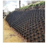 Grille de stabilisation du sol avec trous de drainage pour murs de soutènement et pentes de gravier - 10,2 cm - Noir - Perméable pour contrôle des éros et mise au sol