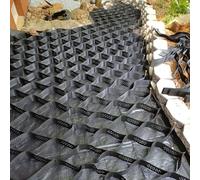 Grille de stabilisation pour allées en gravier, Géogrille de stabilisation du sol en PEHD, résistance de 6600 lb par pied carré, noire, plusieurs tailles(5X7m/16.4X23ft)