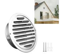 Grille de Ventilation 100mm 120mm 150mm Grille D'Aération Ronde Grille Ventilation Hotte Inox 304 Grille de Ventilation Vide Sanitaire pour Conduit de Ventilation(180mm)