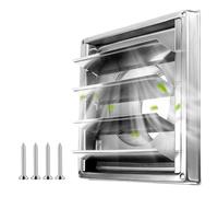 Grille de Ventilation, 100mm Grille Aeration en Acier inoxydable, Grille Aération Anti-Retour Automatique, Grille à lamelles avec Anti Insectes pour Conduit et Gaine VMC, Hotte et Extracteur