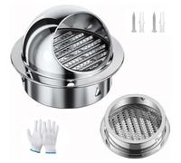 Grille De Ventilation 304 Acier Inoxydable Grille Evacuation Eau Exterieur 60 100 120 150 180 200 300 mm Ronde Capot De Sortie D'air pour Maison Salle De Bain Mur Plafond(120mm/4.73in)